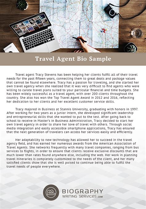 Travel Agent Bio Sample on Pantone Canvas Gallery