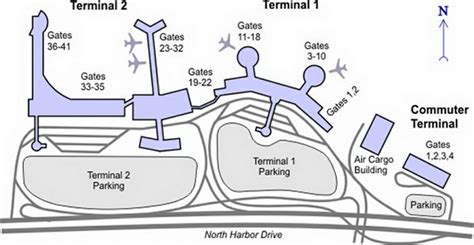 San Diego Airport Map Terminal 1