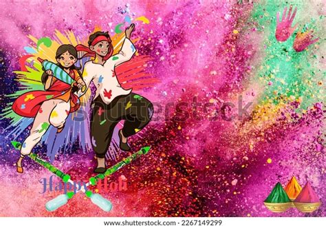 Holi Background 2023 Happy Holi Poster Stock Illustration 2267149299 ...