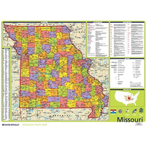 Missouri Political State Wall Map - Rand McNally Store