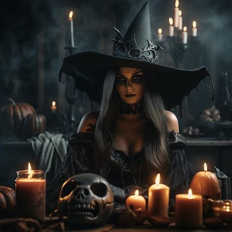 Premium AI Image | Beautiful witch on Halloween