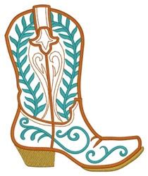 Cowboy Boot Embroidery Design | EmbroideryDesigns.com