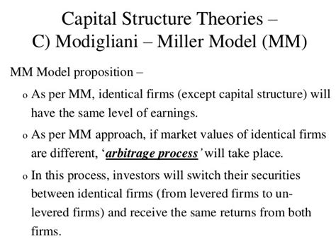 Capital Structure Theory Modigliani and Miller (MM) Approach | Investing Post