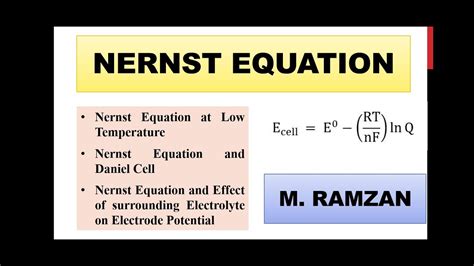 Nernst Equation || Applications of Nernst Equation - YouTube