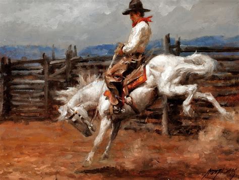 The Rodeo | Portrait art, Western paintings, Cowboy art