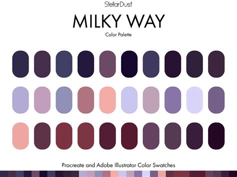 Milky Way Color Palette Procreate Ai Illustration par GreenhouseNo1 ...