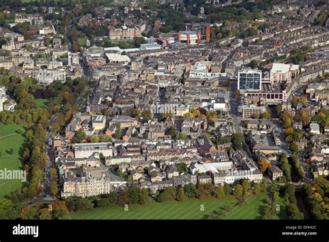 aerial view of the North Yorkshire spa town of Harrogate Stock Photo ...