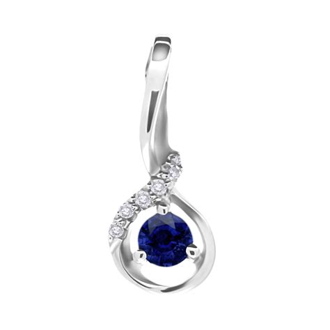 Estate Diamond Jewelry | Sapphire white gold pendant | Golden Flamingo