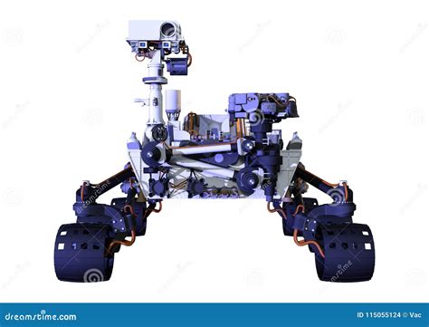 3D Rendering Mars Rover on White Stock Illustration - Illustration of ...