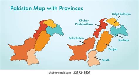 Pakistan Map Provinces Vector Illustration Design Stock Vector (Royalty ...