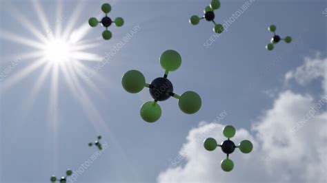 Tetrafluoromethane molecules floating upwards - Stock Video Clip - K011/3825 - Science Photo Library