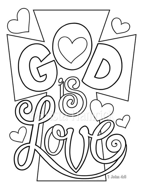 God Is Love / Love One Another 2 Coloring Page For Children - Coloring Home