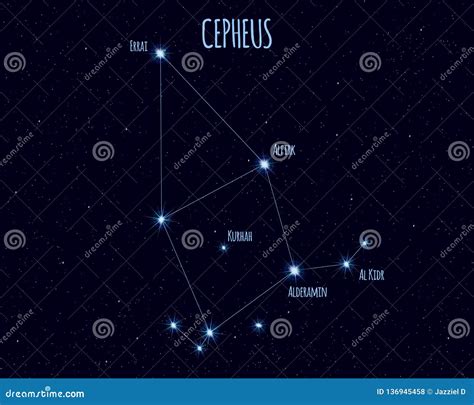 Cepheus Constellation. Starry Night Sky. Zodiac Sign. Cluster Of Stars And Galaxies. Deep Space ...