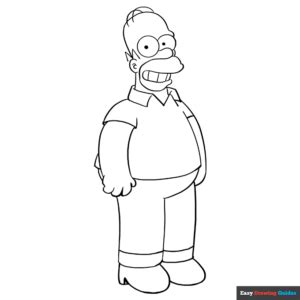 Homer Simpson Coloring Page | Easy Drawing Guides