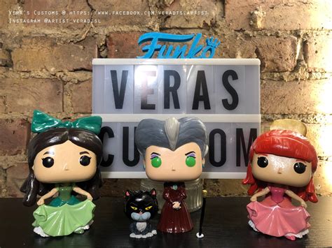 VeraTCreations: SOLD OUT CUSTOM Funko Pop Lady Tremaine, Lucifer, Anastasia and Drizella ...