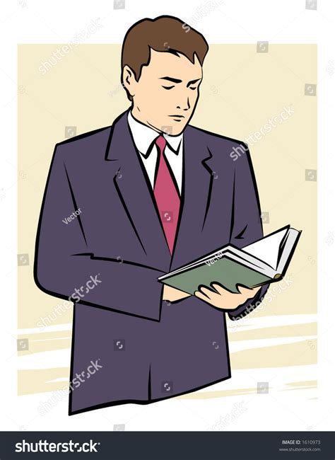 Vector Illustration Man Holding Book His Stock Vector (Royalty Free ...