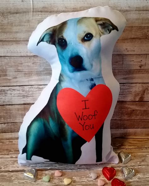 Personalized Dog Photo Pillow Valentine's Day Gift Made From Your Photo