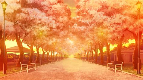 Anime Landscape: Sunset at the Park (Anime Background)