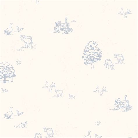 This Country Farm Wallpaper in Blue is perfect for any room looking for a cozy countryside touch ...