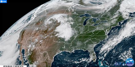 Smoke from West Coast Wildfires seen by NOAA Satellites