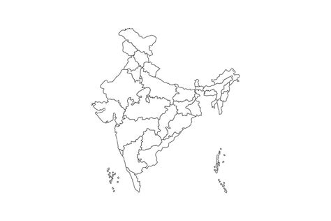 India's vector outline map, in sketch line style 35580833 Vector Art at ...