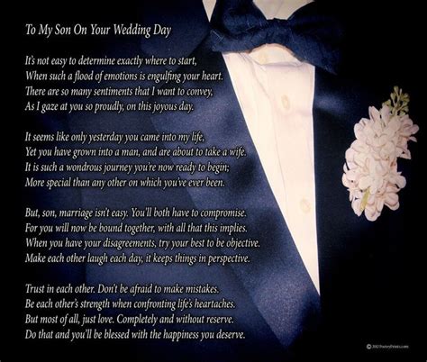 Amazon.com - To My Son On Your Wedding Day - One Parent -Poem Print (8x10) - Poems For Son On ...