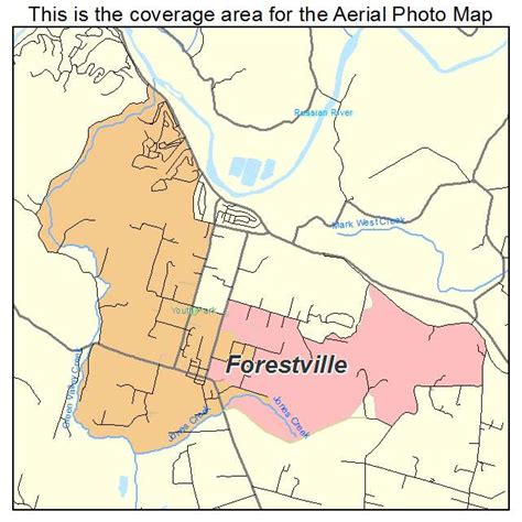 Aerial Photography Map of Forestville, CA California