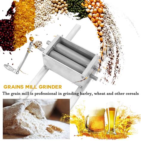 Grains Mill Grinder Food Processors Large Capacity Manual Stainless Steel Malt Corn Grain ...