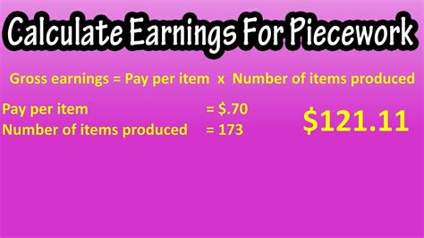 How To Calculate Earnings, Pay For Piecework, Differential Piecework And With Guaranteed Hourly ...