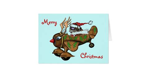 Funny Santa pilot Merry Christmas card design | Zazzle