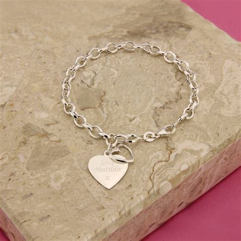 Personalised Heart Chain Bracelet By Capture & Keep