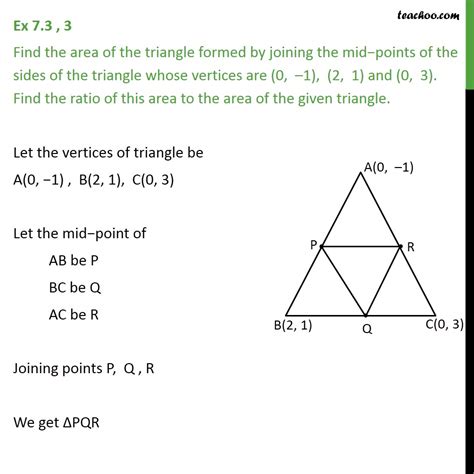 Ex 7.3, 3 - Find area of triangle formed by mid-points - Chapter 7 Cla