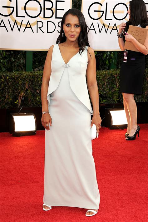 Kerry Washington debuted her baby bump on the Golden Globes red | Famous Faces Flock to the ...