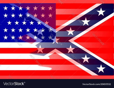 Civil war flag blend Royalty Free Vector Image