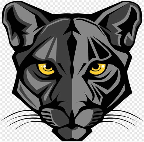 Gray and black animal head illustration, Black panther Cougar, black ...