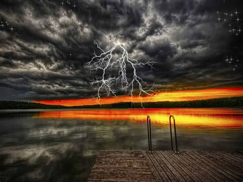 Thunderstorm on Sunset Sky | Okay Wallpaper