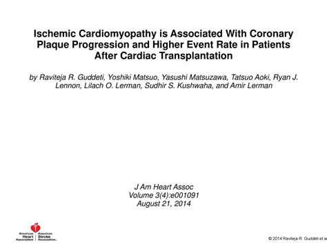 Ischemic Cardiomyopathy is Associated With Coronary Plaque Progression ...