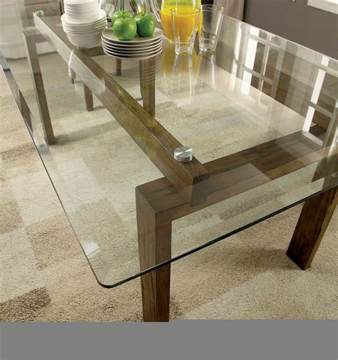 Onway Oak Rectangular Glass Top Dining Table from Furniture of America | Coleman Furniture