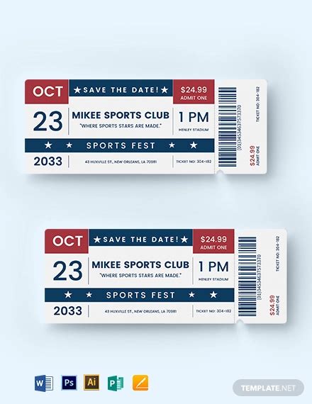 Sports Ticket - 18+ Examples, Word, pages, photoshop