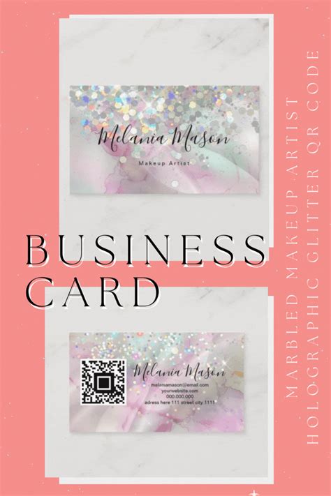 Marbled Makeup Artist Holographic Glitter QR Code Business Card | Zazzle in 2022 | Qr code ...