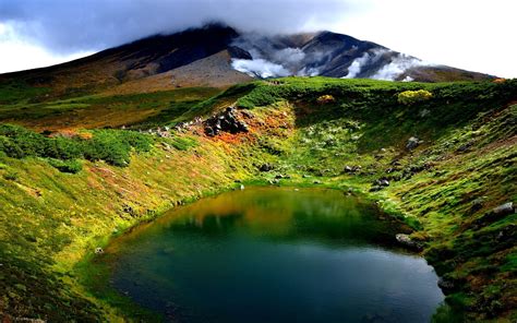 Japan Mountains Lake Asahidake Hokkaido Volcano Nature 412457 : Wallpapers13.com