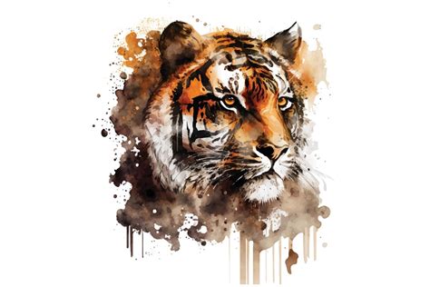 watercolor tiger vector illustration t-shirt print 21364106 Vector Art ...