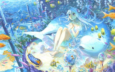 Anime Girl In The Ocean - 1920x1200 Wallpaper - teahub.io