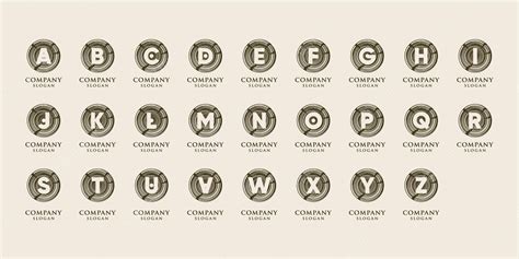 Premium Vector | Creative alphabet with wooden circle concept logo template