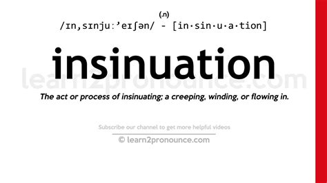 Pronunciation of Insinuation | Definition of Insinuation - YouTube