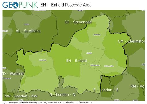 Enfield Area Map Postcodes