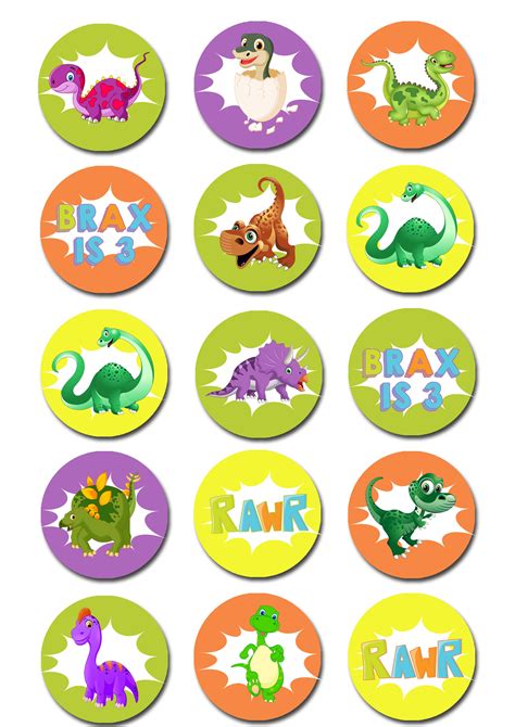 Dinosaur Edible Cupcake Toppers – Deezee Designs