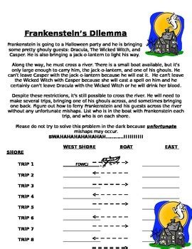 Frankenstein's Dilemma-Logic Puzzle by Mellissa Toothman | TpT