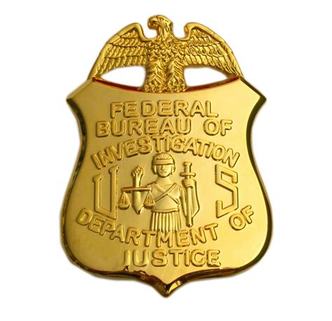 FBI Department of Justice Mini Badge Solid Copper Replica Movie Props ...