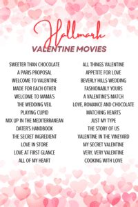 2023 Loveuary: Hallmark Valentine Movies List (Printable PDF)